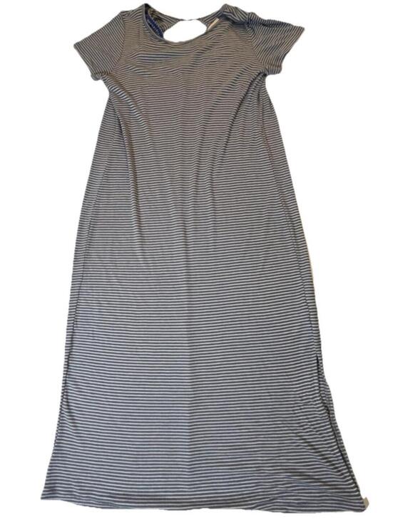 Dresses & Skirts - Evereve Blue White Striped Maxi Dress Women’s Small Short Sleeve Keyhole Back